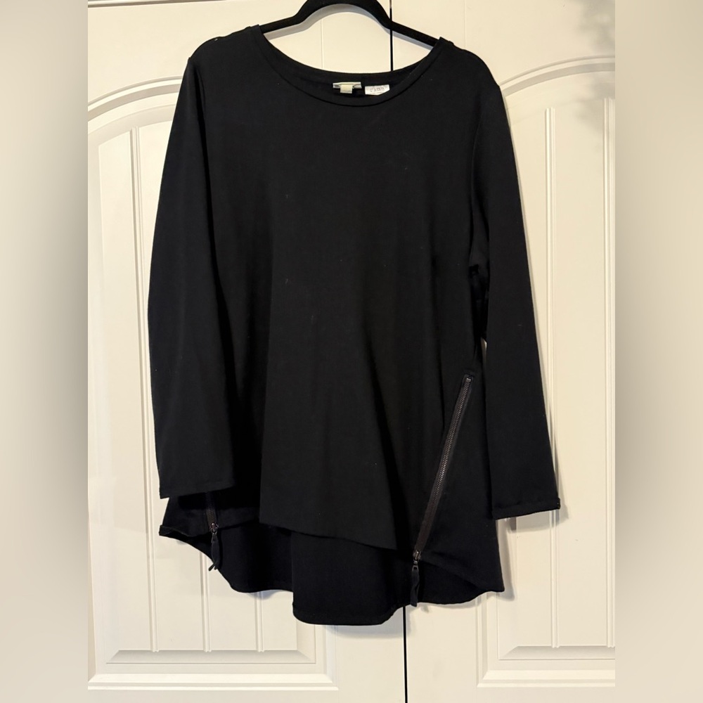 Black Asymmetrical Women's Top